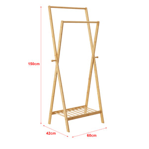 Knagerække Keitele 150 x 60 x 42 cm naturlig bambus [en.casa].