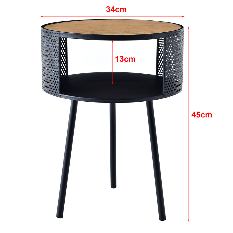 Målskitse Sidebord Bjørnsund rund 34 cm bred [en.casa].
