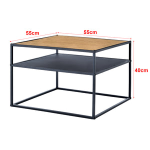 Quinisut sidebord 40 x 55 x 55 cm trælook/sort [en.casa].