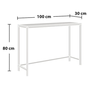Kronoby konsolbord 80 x 100 x 30 cm sort/træ-effekt [en.casa] TR