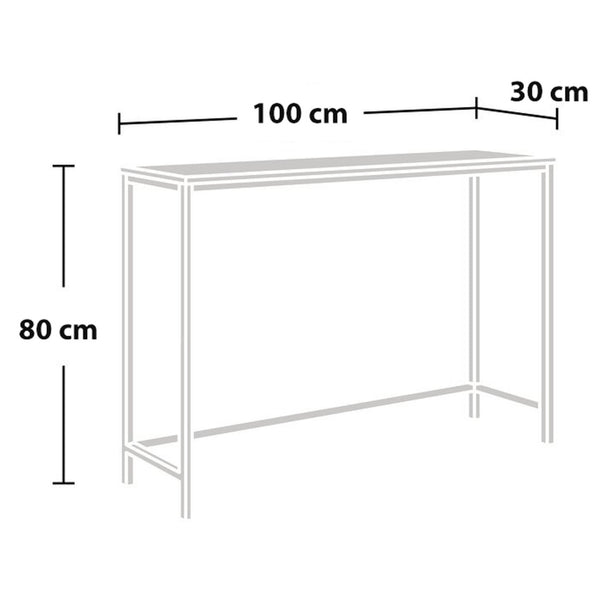 Kronoby konsolbord 80 x 100 x 30 cm sort/træ-effekt [en.casa] TR
