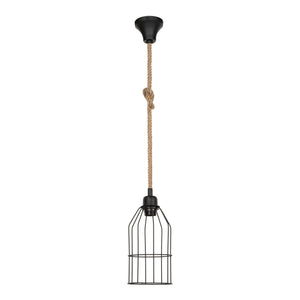 Pendel Ashford 24x14 cm 1-lys sort/jutefarvet [lux.pro].