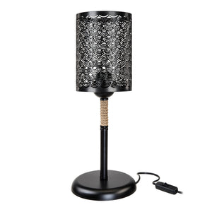 Bordlampe Filton E27 metal jute reb sort / jute farver [lux.pro].