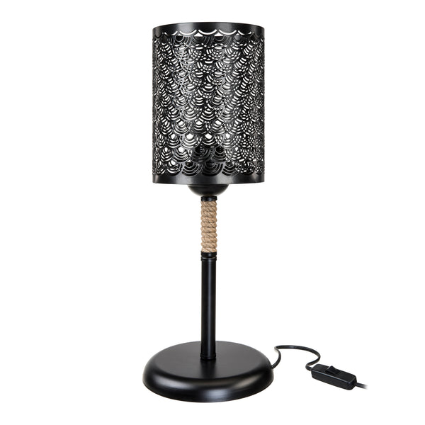 Bordlampe Filton E27 metal jute reb sort / jute farver [lux.pro].