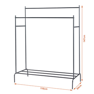 Knagerække Bramming med to knagerækker 147 x 116 x 54 cm sort [en.casa]