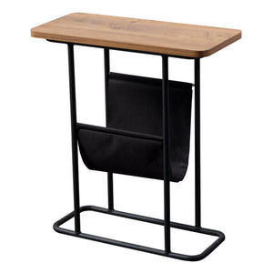 Bov sidebord 64 x 55 x 24 cm sort/valnød look [en.casa].