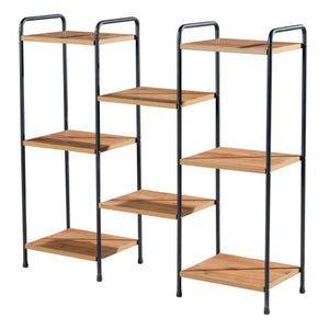 Birkerød stående hylde med 8 hylder 100 x 110 x 30 cm sort/valnød look [en.casa].