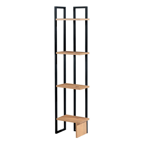 Stående hylde Bjergsted med 4 hylder 150 x 36 x 21 cm sort/valnød look [en.casa]
