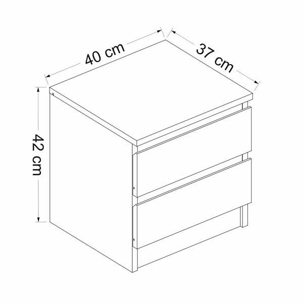 Fuglebjerg sengeskab 42x40x37 cm hvid [en.casa]