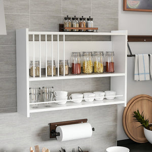 Væghylde Helsingør 60x84x20 cm krydderihylde hvid [en.casa].