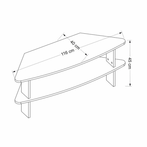 Fredensborg TV-skab 45x116x40 cm gammelt trælook / antracit [en.casa].