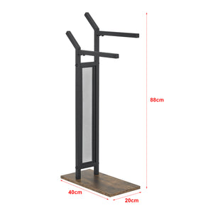 Håndklædestang Telavi stål 88x40x20cm sort/træ-look [en.casa].
