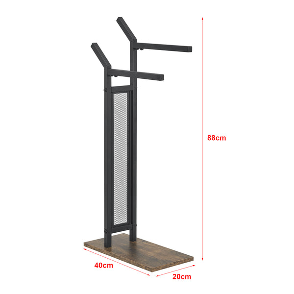 Håndklædestang Telavi stål 88x40x20cm sort/træ-look [en.casa].