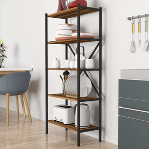 Køkkenhylde Tomelilla 160x66x34 cm valnød/antracit [en.casa]