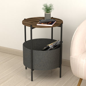 Sidebord Hofors 60x43cm antracit/eg-look, antik [en.casa]