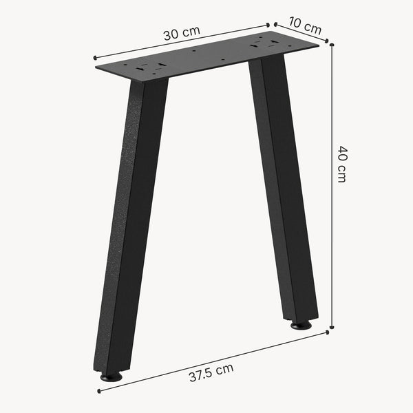 Mariager bordstel sæt af 2 stål 40x37,5 cm sort [en.casa]