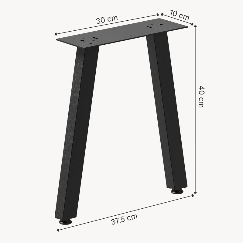 Målskitse Mariager bordstel sæt af 2 stål 40x37,5 cm sort [en.casa]