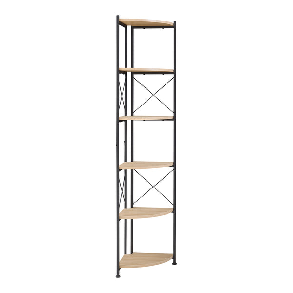 Plantehylde Ulfborg 6 hylder 160x30x30 cm sort/eg-look [en.casa]