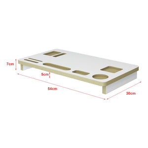 Monitorstander Tjele 54 x 30 x 7 cm Hvid [en.casa].