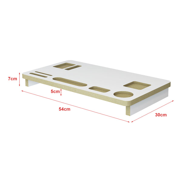Monitorstander Tjele 54 x 30 x 7 cm Hvid [en.casa].