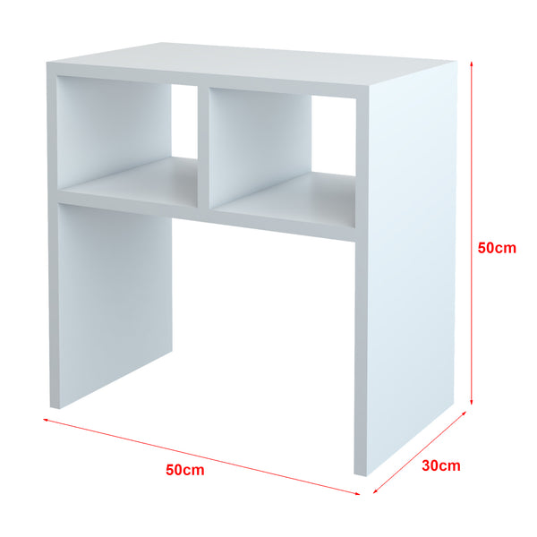 Sidebord Ravnsborg 50x50x30 cm hvid [en.casa].