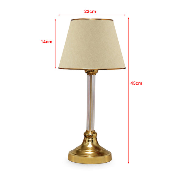 Bordlampe Paisley 1xE27 Beige / messingfarvet [lux.pro].