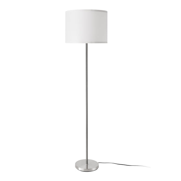 Tamworth gulvlampe E27 sølv tekstil [lux.pro].