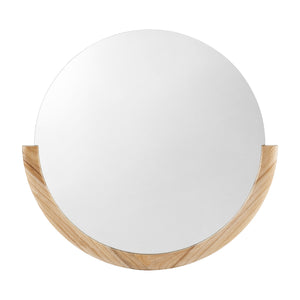 Vægspejl Atri rund natur med ramme 61x64cm [en.casa].