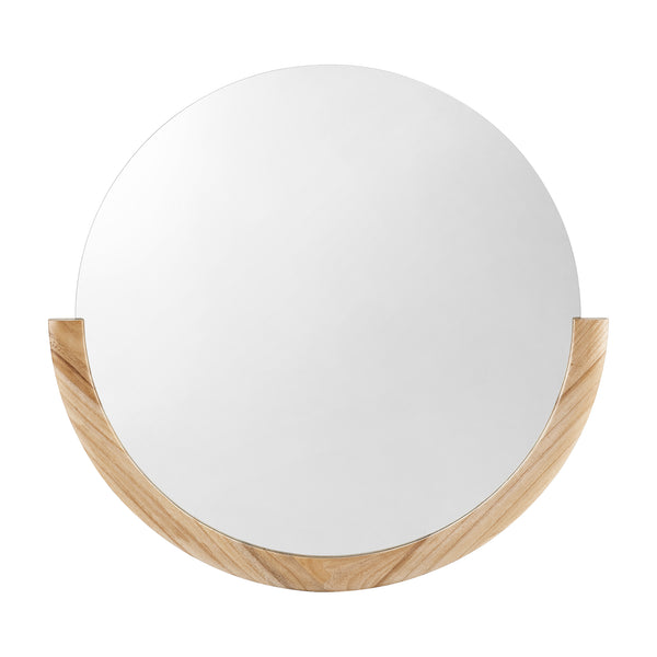 Vægspejl Atri rund natur med ramme 61x64cm [en.casa].