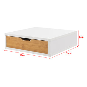 Skuffekasse Vieremä 9x30x31cm hvid/bambuslook [en.casa].