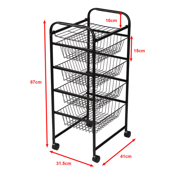 Køkkenvogn Rudbjerg metal sort [en.casa].