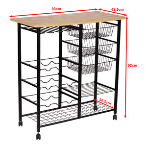Serveringsvogn Rønnede Metal Sort [en.casa]