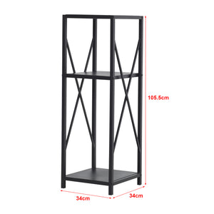 Brændeopbevaring Tinglev Stål 34x34x105,5 cm Sort [en.casa]