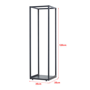 Brændereol Tornved stål 35x35x120 cm sort [en.casa]