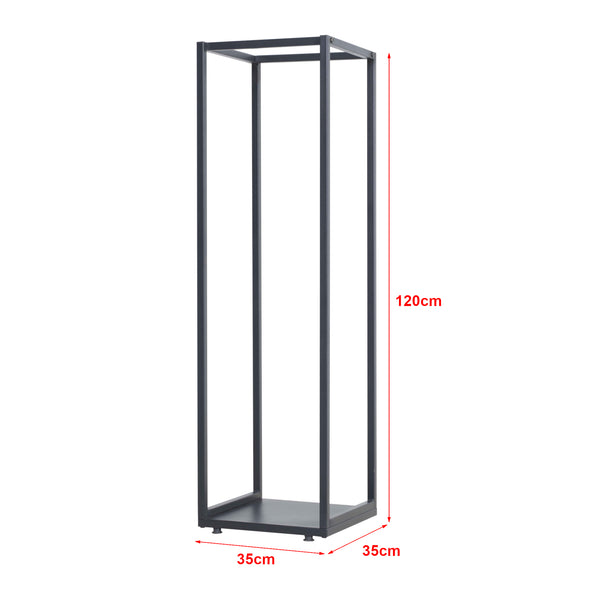 Brændereol Tornved stål 35x35x120 cm sort [en.casa]