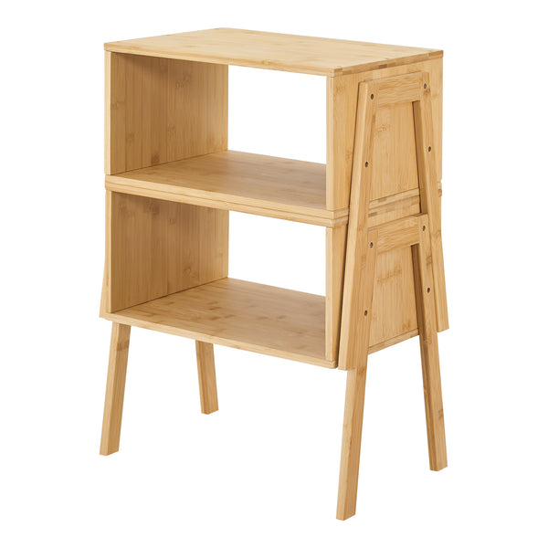 Sengebord Vinderup sæt af 2 stabelbare bambus 42x43,5x29 cm [en.casa].