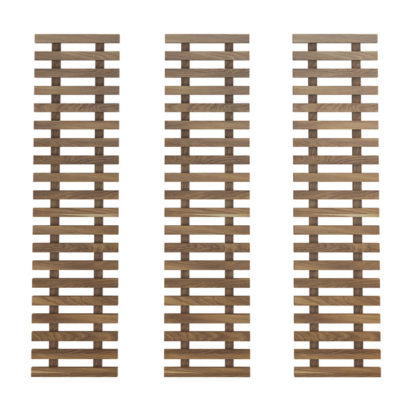 Herwijnen blomsterkrukke væghylde sæt af 3 100x24cm mørkt træ [en.casa]