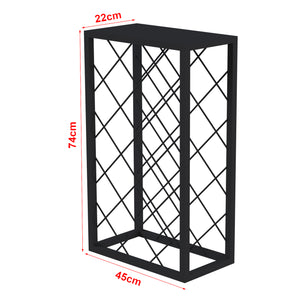 Vinreol i metal Amasia 74x45x22 cm sort [en.casa]