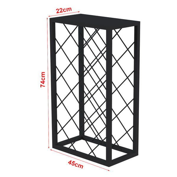 Vinreol i metal Amasia 74x45x22 cm sort [en.casa]