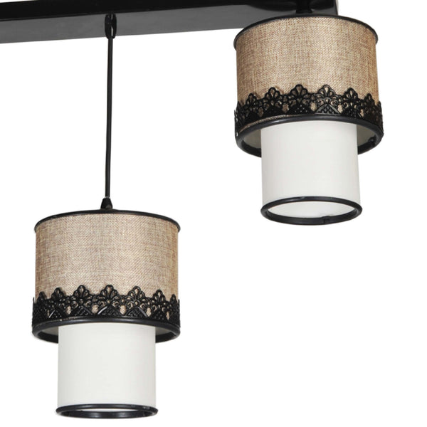 Pendellampe Broadstairs Schwarz / Beige / Weiß [lux.pro]