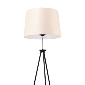 Gulvlampe Orpington 1 x E27 Metal Sort / Cremefarvet [lux.pro]