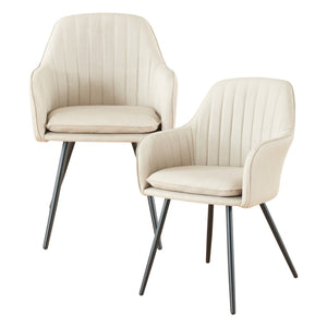Kannonkoski spisebordsstol sæt med 2 beige [en.casa].