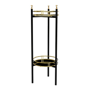 Blomstativ Oulainen 79x28x28cm Sort/Guld [en.casa]