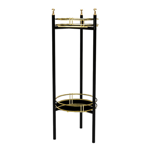 Blomstativ Oulainen 79x28x28cm Sort/Guld [en.casa]