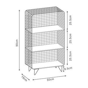 Stående hylde Volda metal 90x50x19 cm [en.casa].