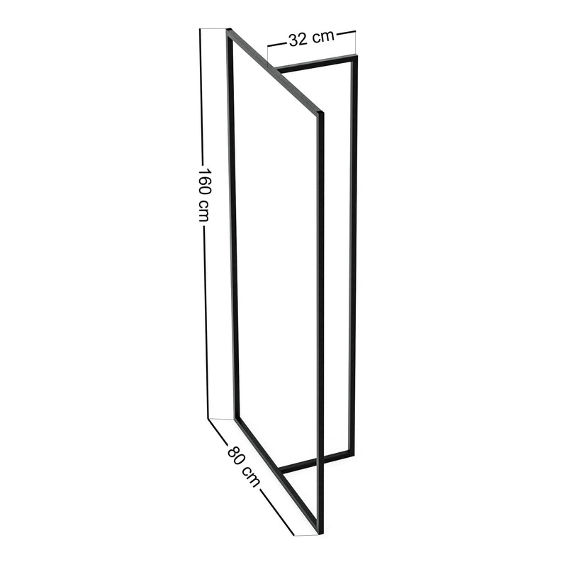 Målskitse Knagerække Hurdal 160x80x32cm sort [en.casa].