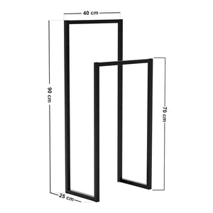 Garderobestativ Holtålen 90x40x25 cm stål [en.casa]