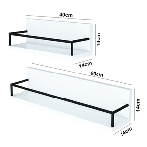 Væghylde Grue sæt af 2 hvid/sort [en.casa].