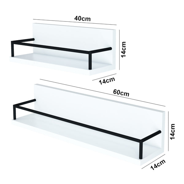 Væghylde Grue sæt af 2 hvid/sort [en.casa].