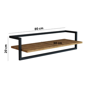 Vægknagerække Evje 80x30x20cm træfarver/sort [en.casa].